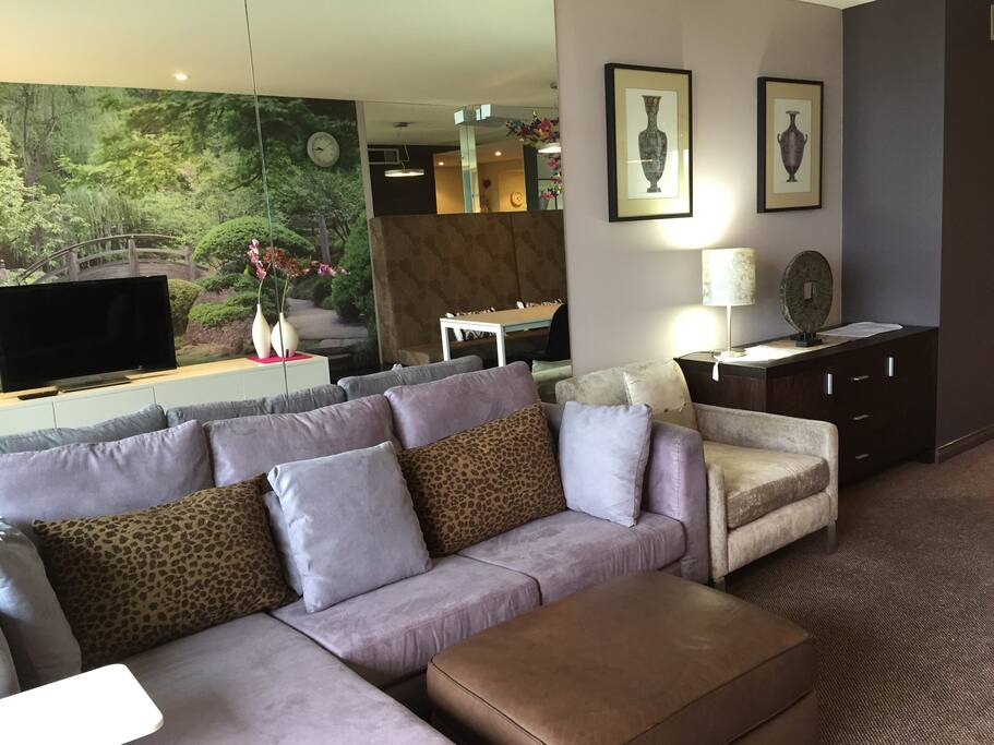 Chaise Lounge with Leather Ottoman