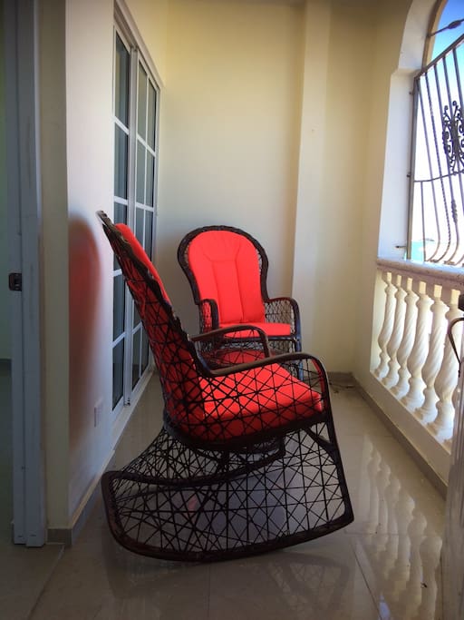 Comfortable seats and seaview included /Rocking chairs