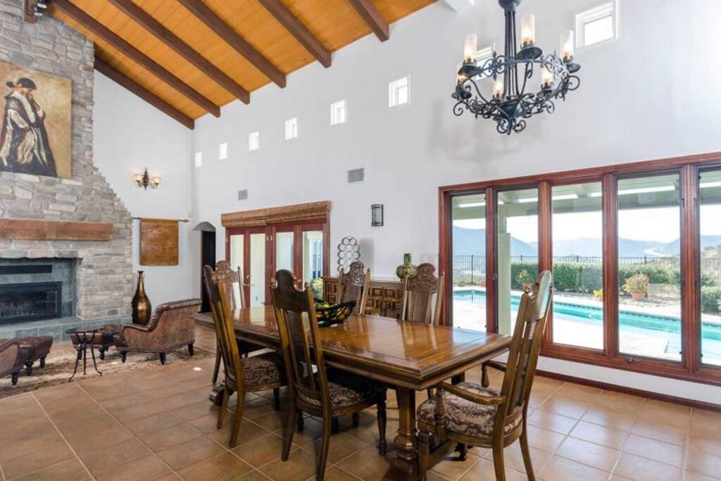 Dining area with 8 chairs