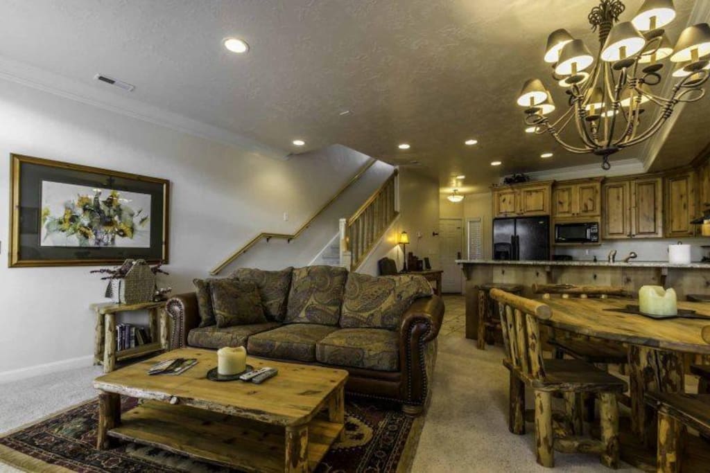 Living area with dining and s