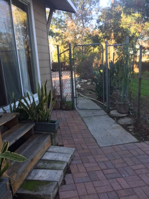 Walk way to the unit.