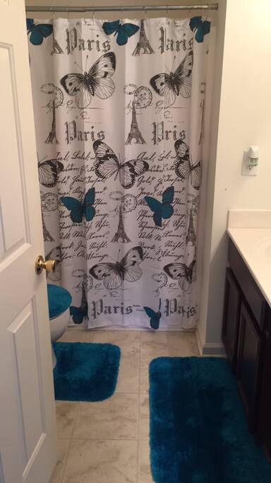 Guest Bathroom with all toiletries on hand.