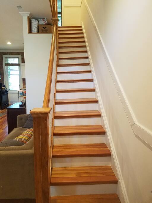Stairs and living room