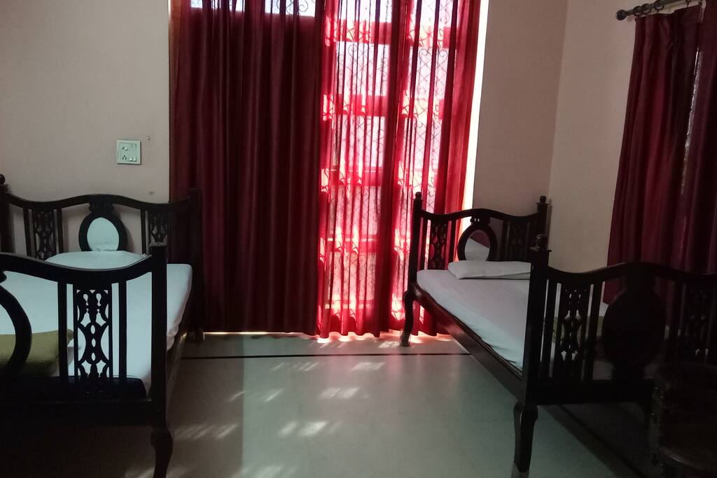 A large twin bedded room