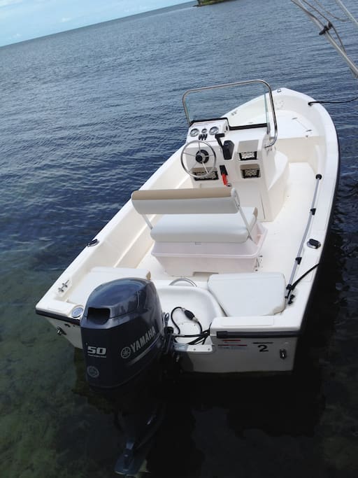 17 foot center console boat with 50HP motor included in this rental.