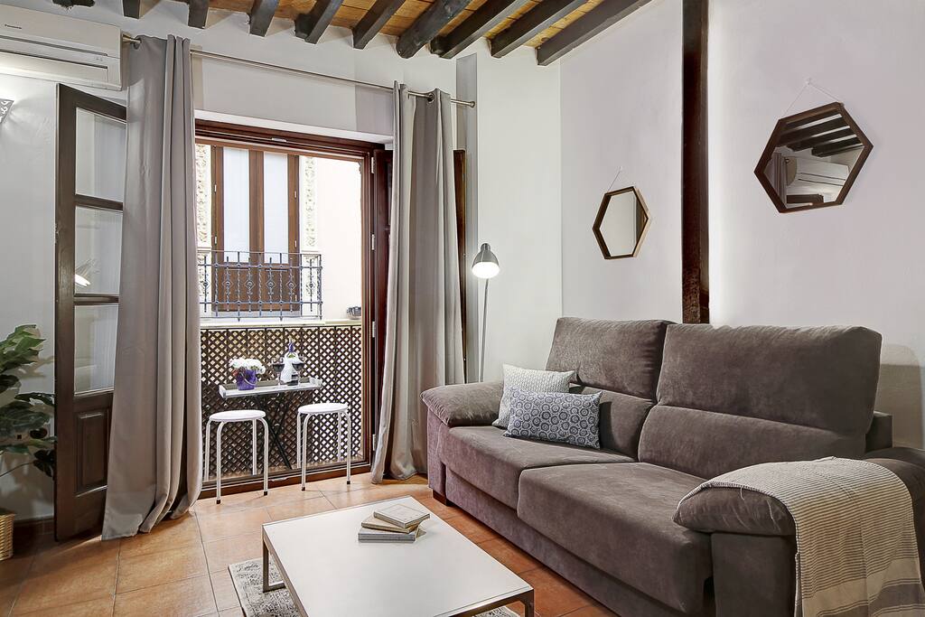 Bright Living room(Big Italian sofa bed)