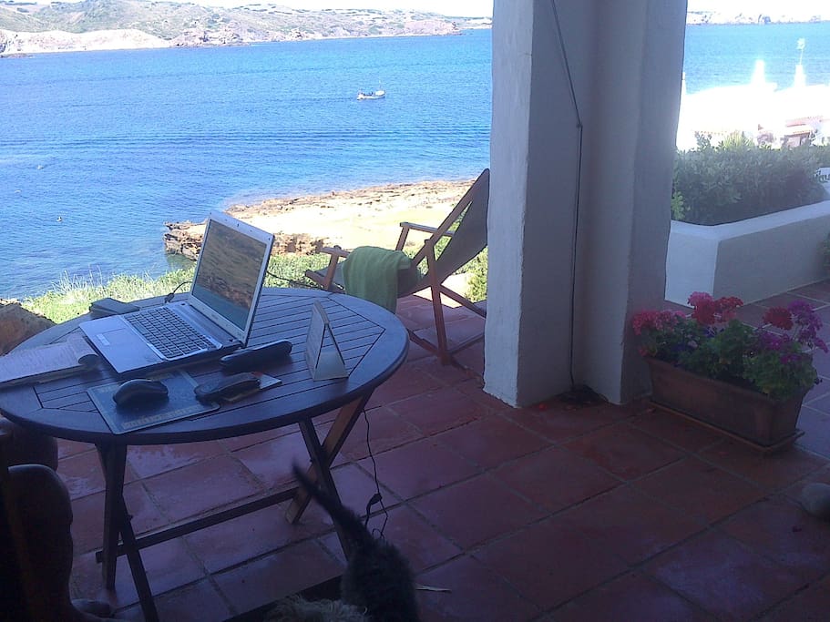 en la terraza