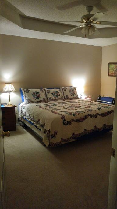 The pillow top mattress and bamboo sheets will have you sleeping like a baby!