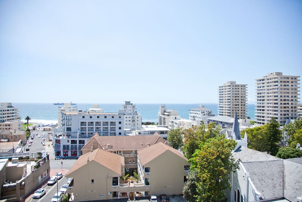 View of Sea Point, Promenade and ocean from balcony