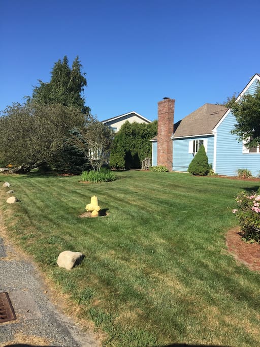 Large corner lot, great for lawn games and parties