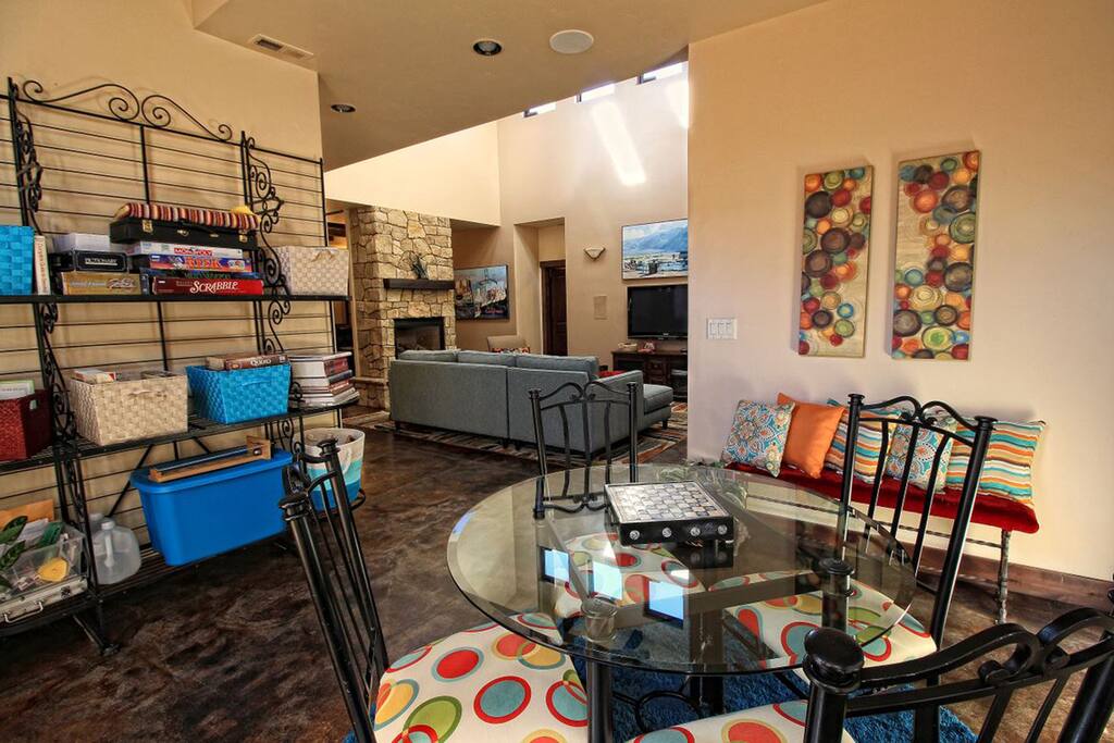 Breakfast nook, sun room and evening game room all in one.