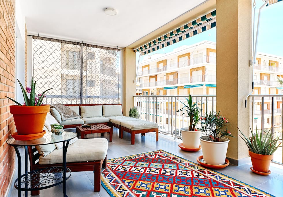 Part of the spacious terrace, lounge area