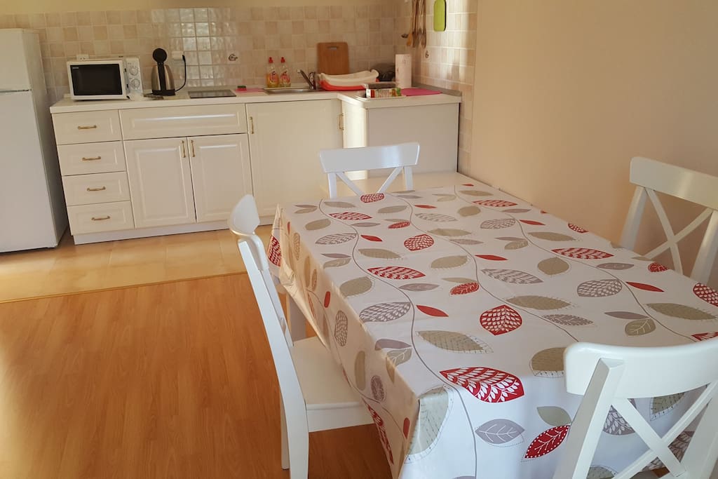 Dining area and kitchen