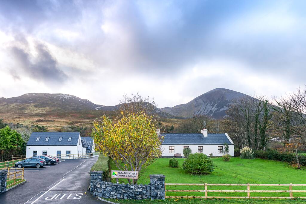 A view of the Reek behind the hostel.