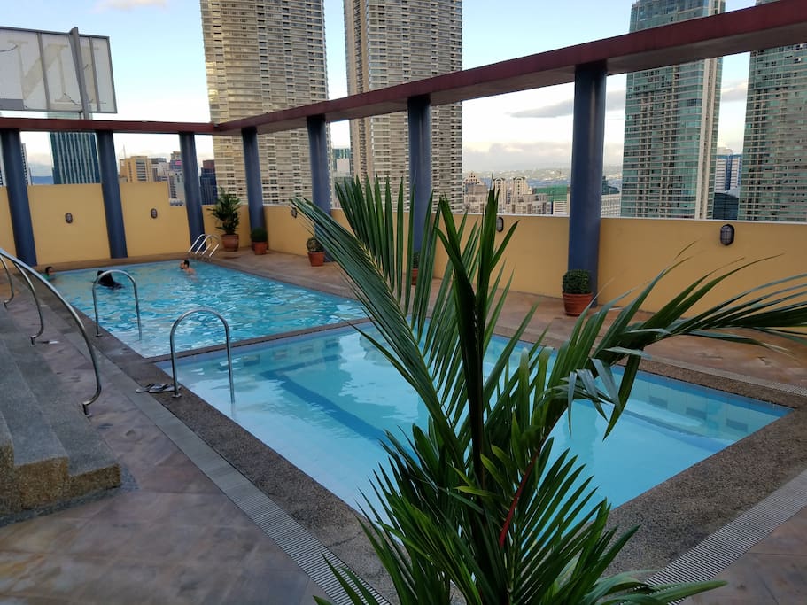 2 pools at the rooftop, free to use.