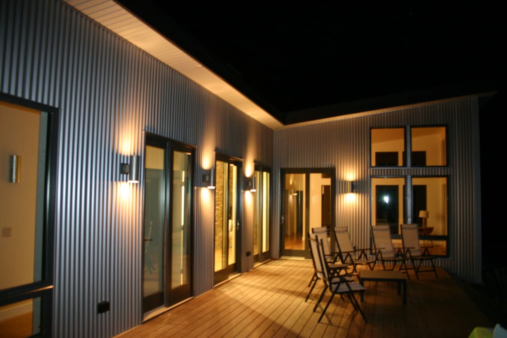 Back deck from hot tub