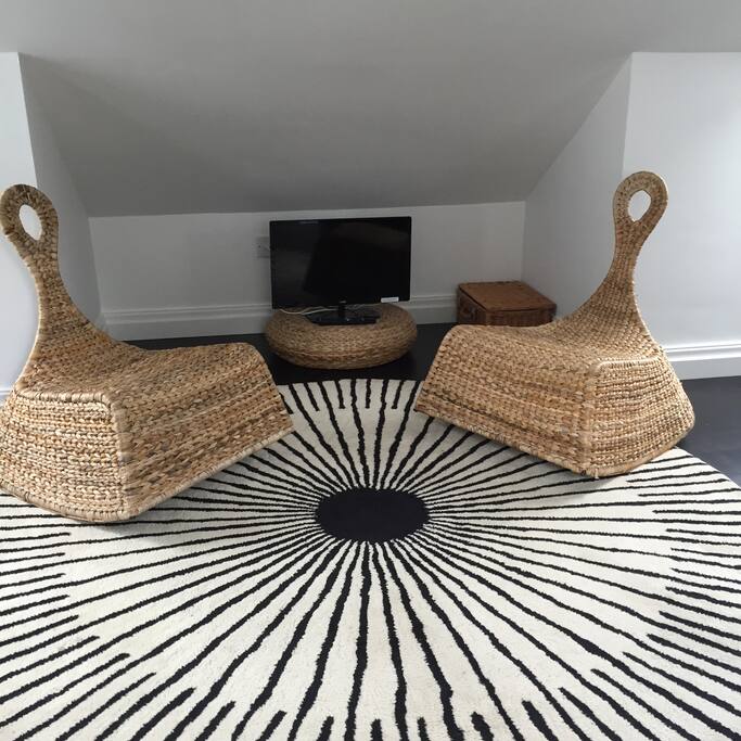 Seating area in upper bedroom