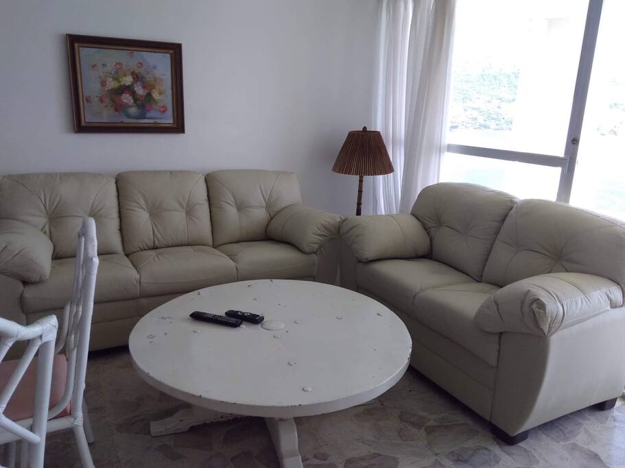 New leather couch and love seat. ( Nuevo Sala)