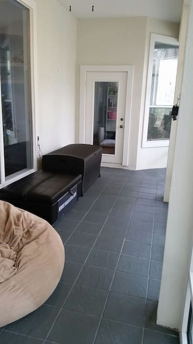 Florida room with ottoman folded up.