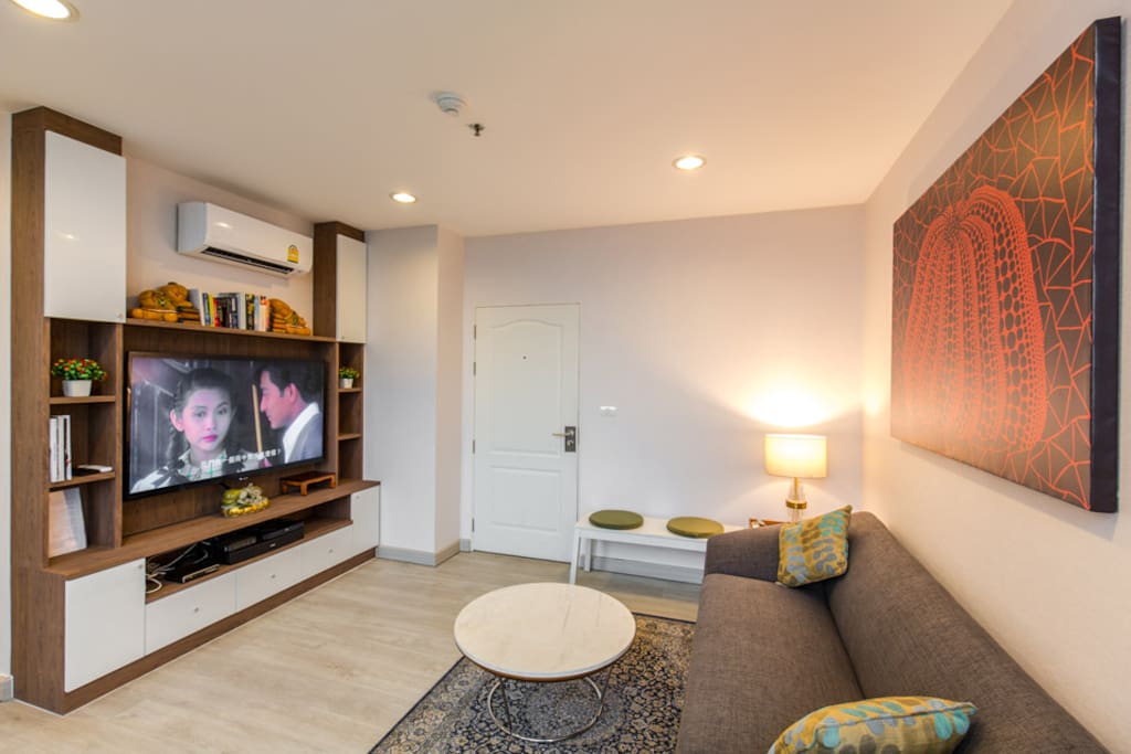 The living room.