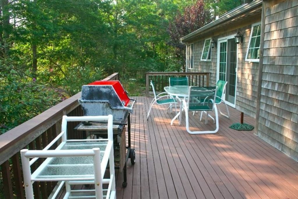 two decks, great for sunning & relaxing. One has outdoor shower