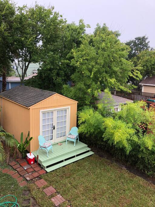View of bungalow from above.