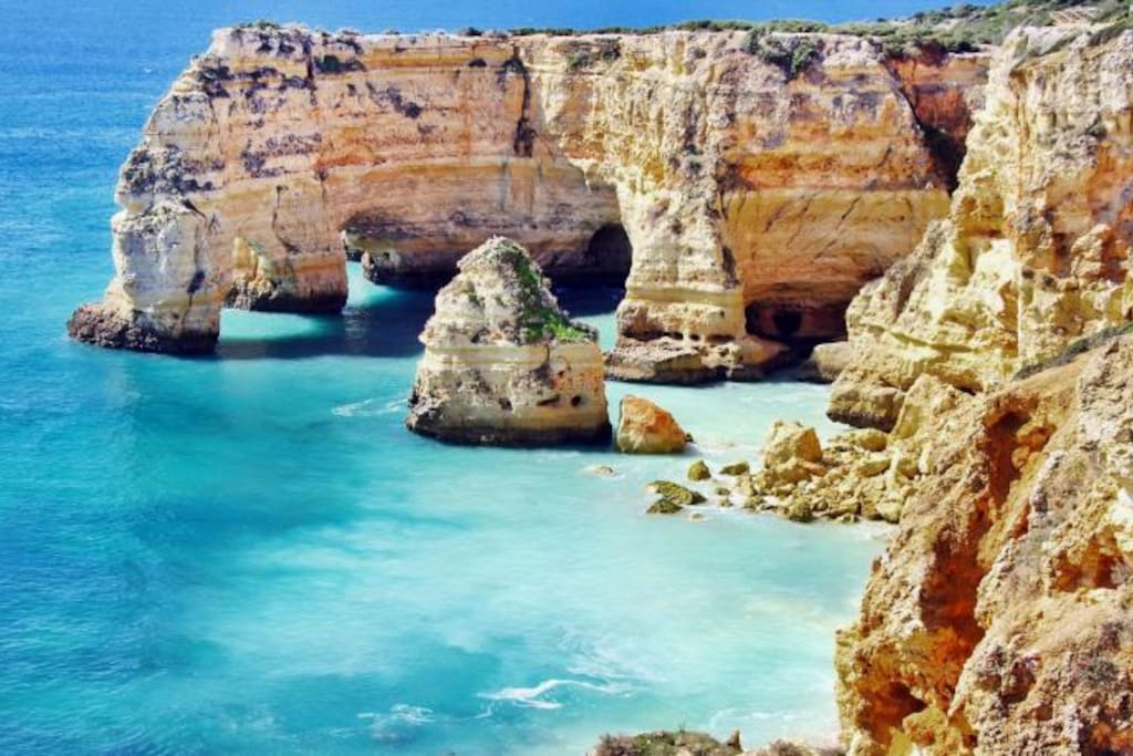 Nearby Praia da Marinha, considered the most beautiful beach in the world