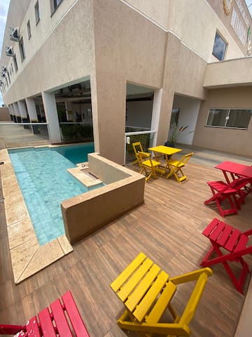 Entire home with 1 bedrooms in Olímpia - Flat Porto com churrasqueira/sacada