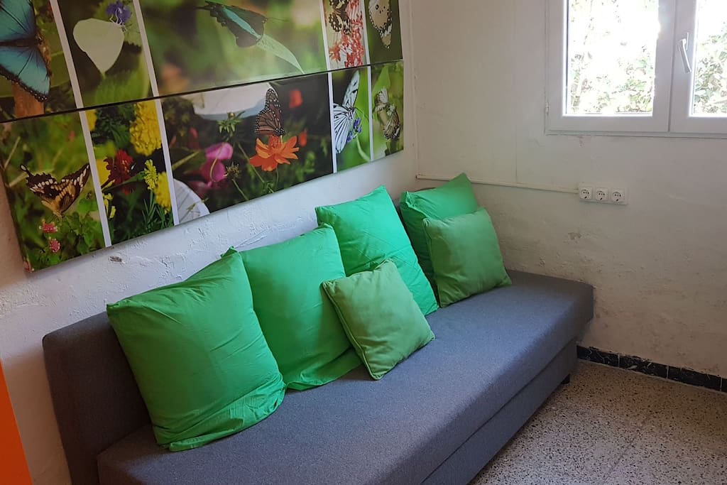 Sofa bed in second bedroom, sleeps one or two.