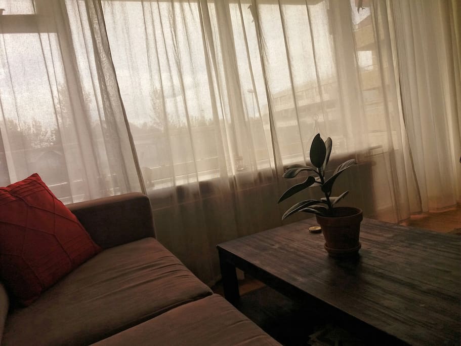 Living room by window. Home Away - Selfoss Apartment - Home Stay