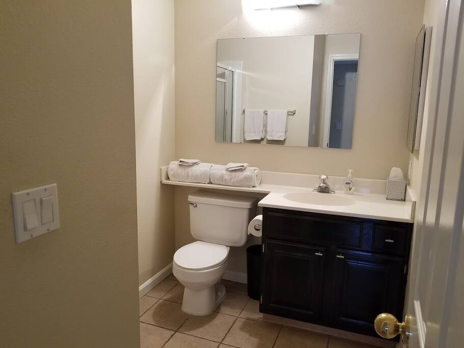 Private bath with shower