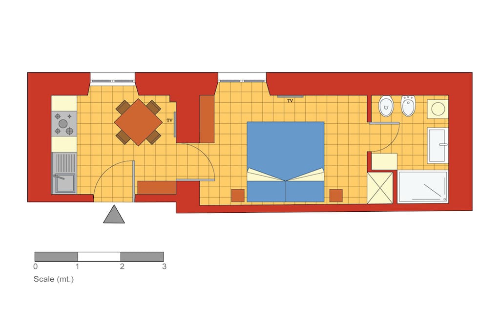 One bedroom holiday apartment near the Vatican - Floor plan