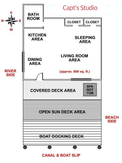 General layout of The Studio and decks