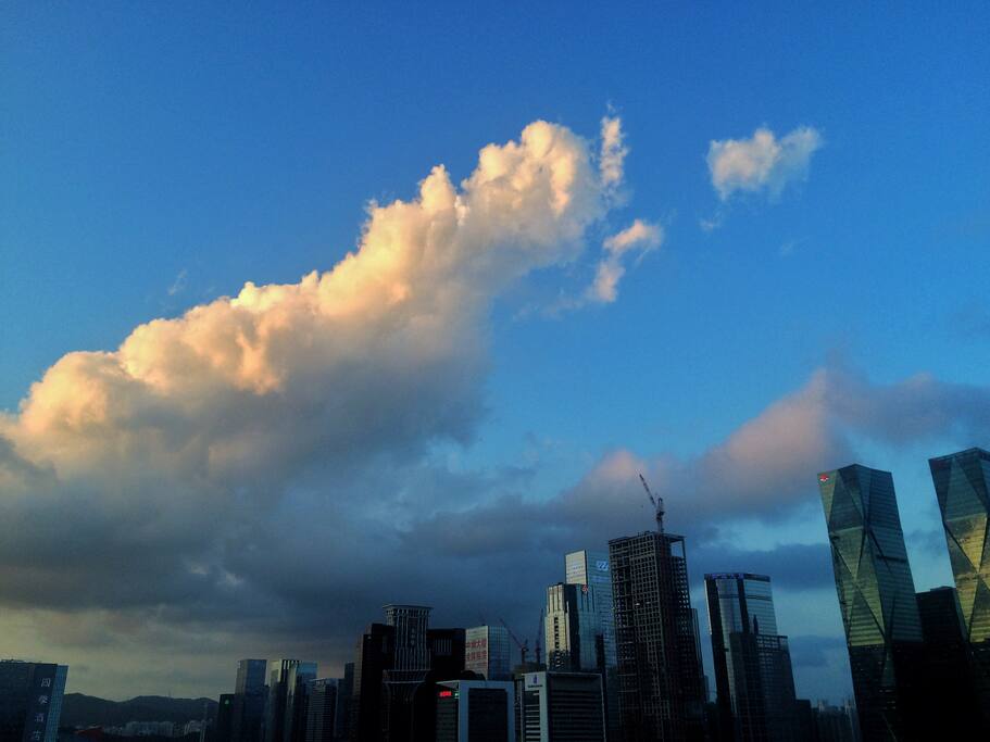 大厅落地大窗外的景色