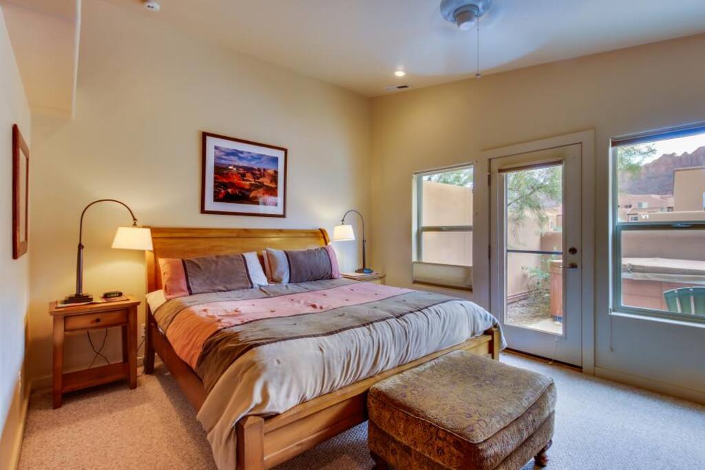 Master bedroom with King/access to patio
