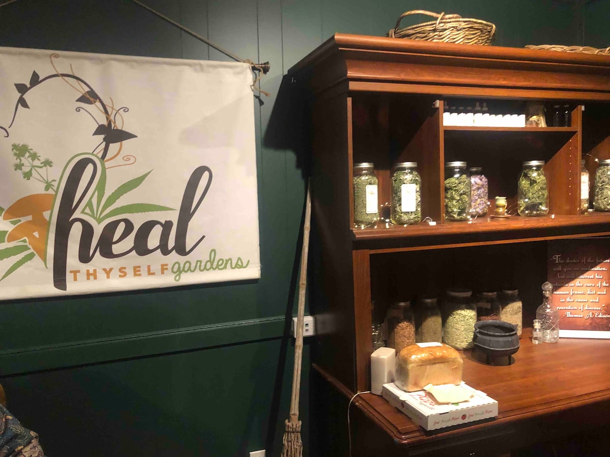 Heal Thyself Gardens, a CBD and herbal medicine store in up and coming hidden jewel small town Middletown, 10 minutes away. Cannibis is legal and grown locally in this very hot sun