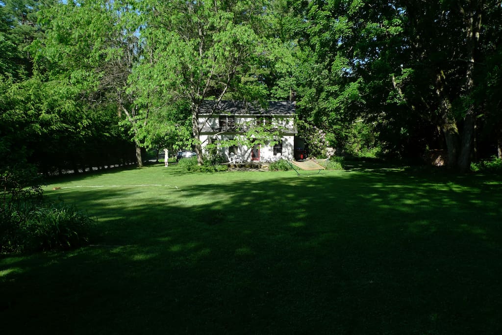 Great big lawn perfect for frisbee, badminton, soccer or nap!