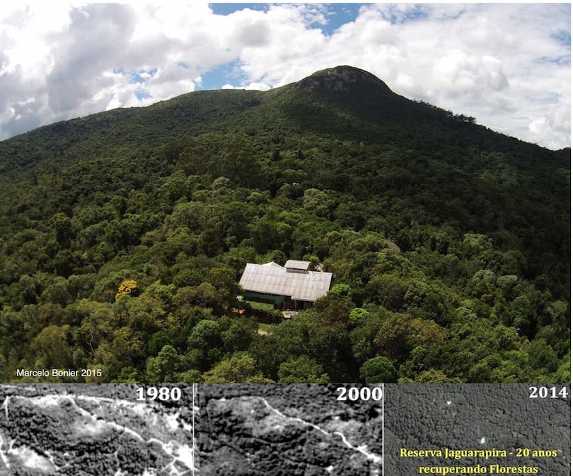 A Reserva Jaguarapira foi criada em 1998, com a compra de uma área degradada por mineração de granito (2ha) para recuperação ambiental.