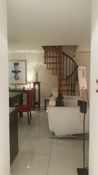 stairs up to private rooftop