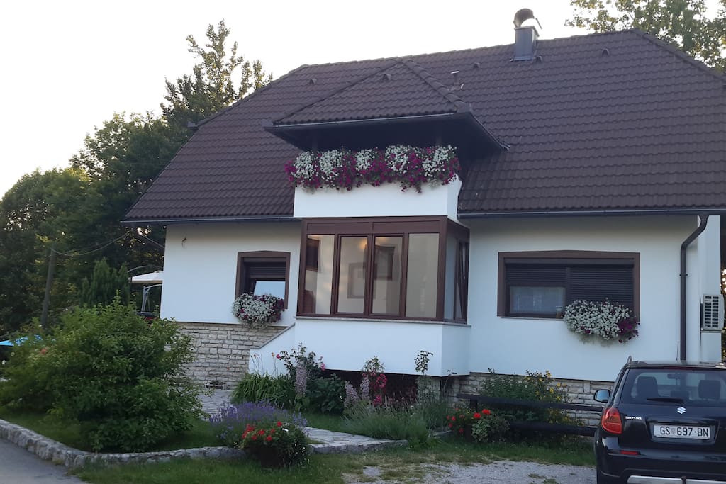 The front of the house.