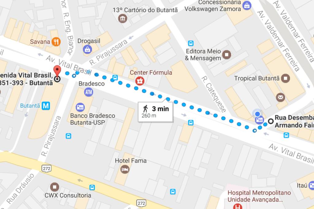 260 metros do metro Butantã
| 750 metros do Shopping Eldorado
| 1,3 km da USP
| 200 metros da Vila Butantã (Um dos melhores food parks do Brasil)