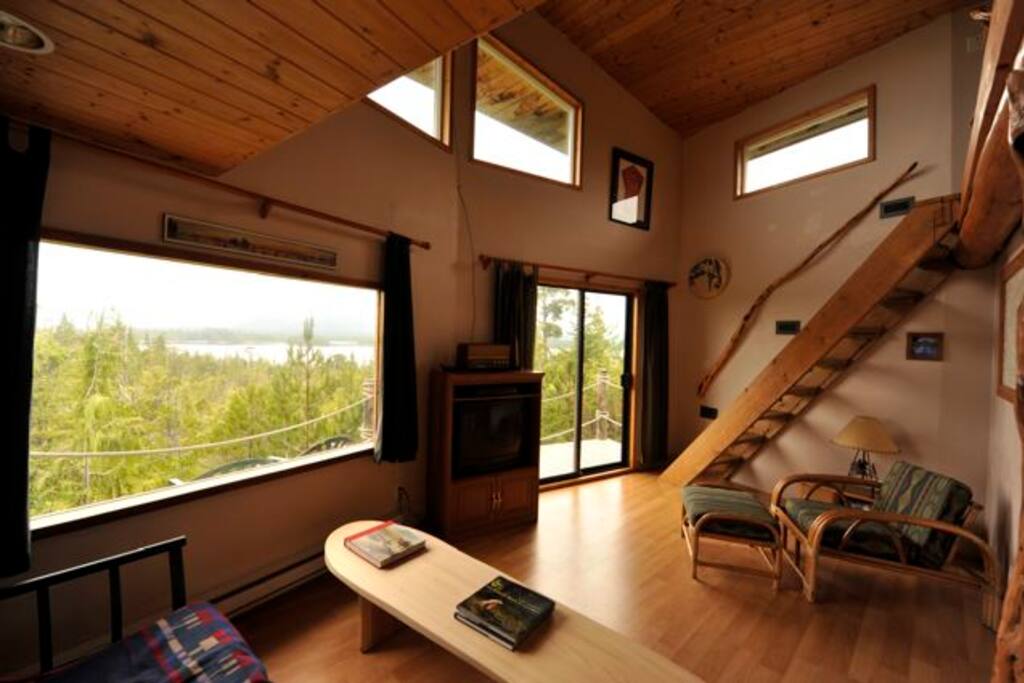 Lounge with access to ocean view patio