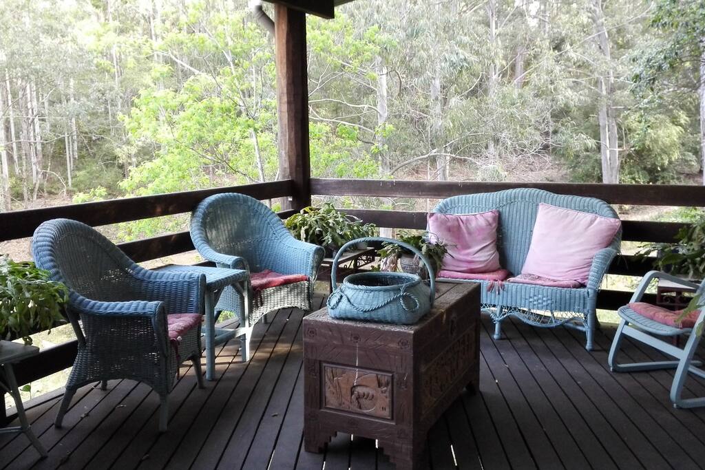 On the verandah outside the main bedroom.