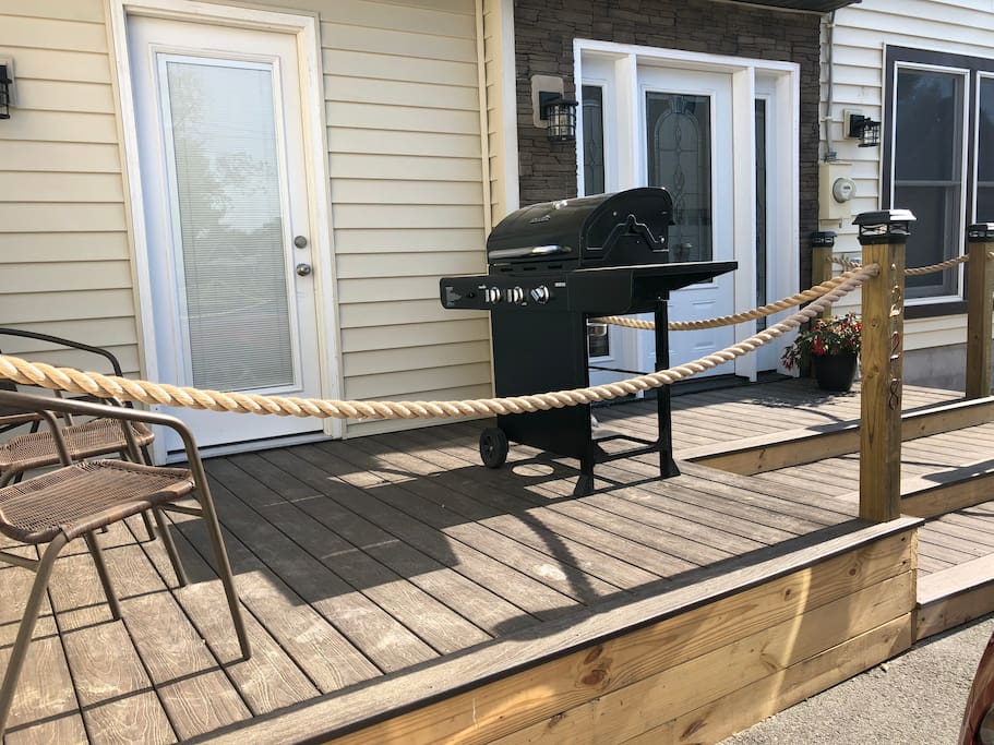 Patio with gas grill