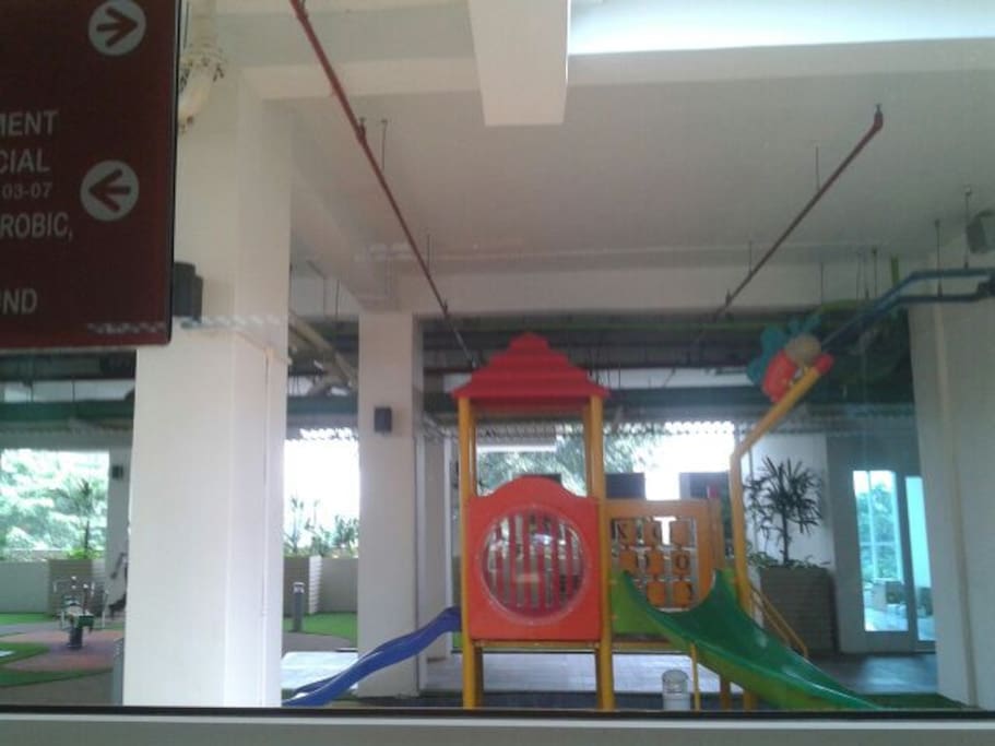 There are playground children at floor 5th. And you can look jakarta city