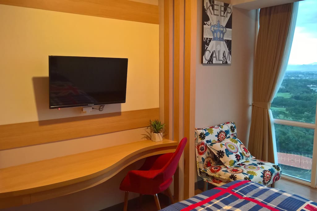Sofabed at the room corner