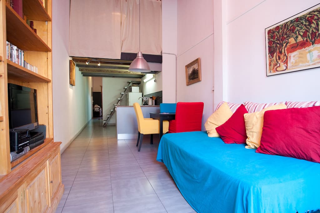 bright and colorful living room