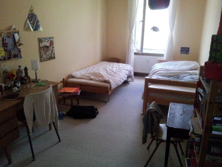 My room or a second guest room (two single beds)