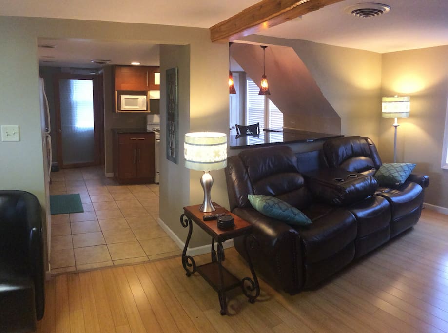 Comfortable living room wood floors