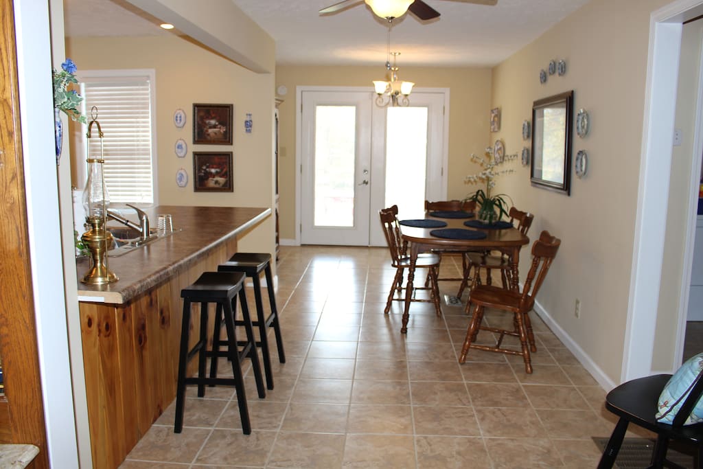 Snack Bar/Dining and doors to covered Porch